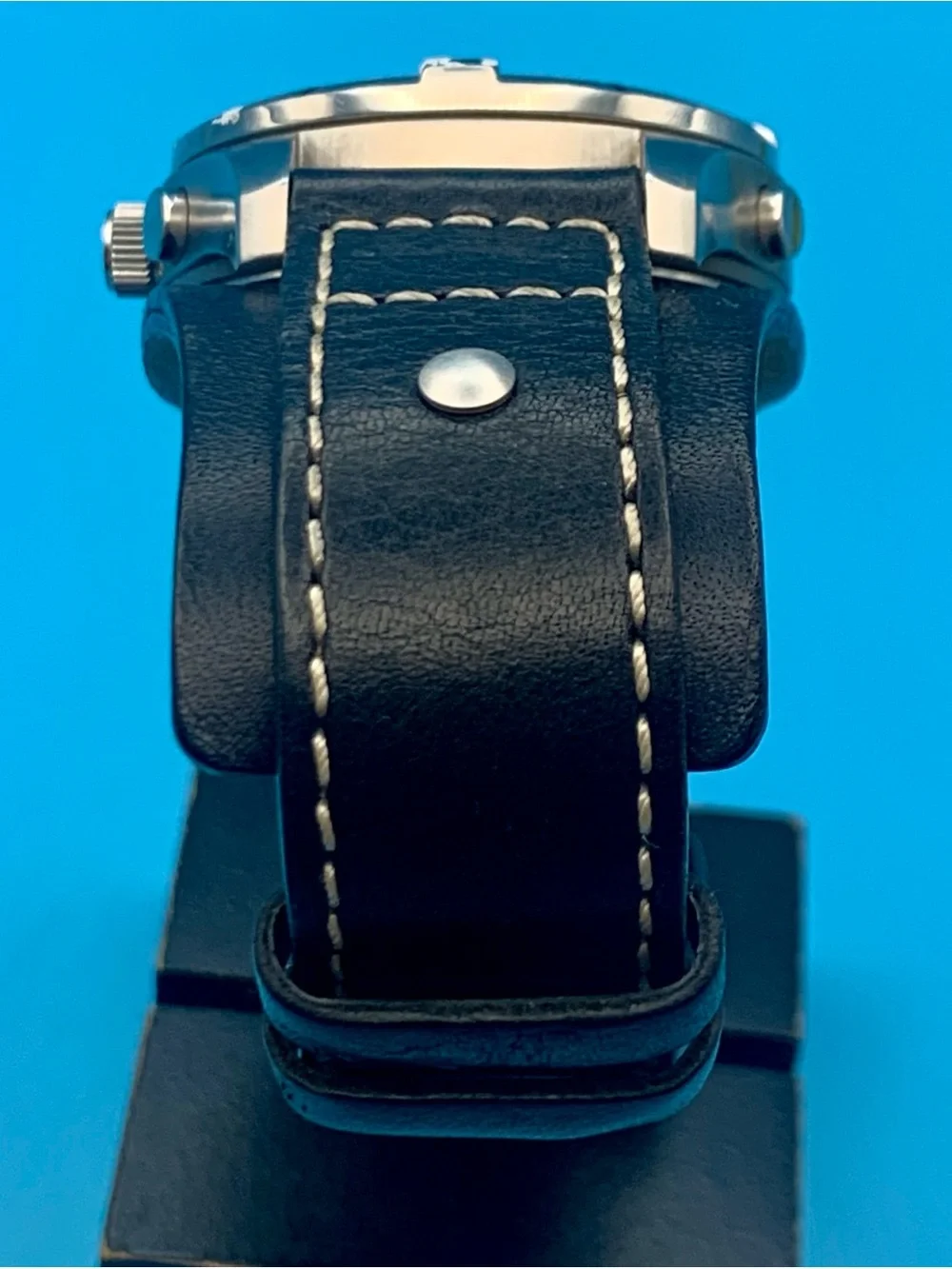 FOSSIL BLUE BQ-9167 Men’s Rare Vintage Ana-Dig Wristwatch Chrono Works New Batt